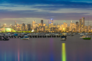 Melbourne from Williamstown at Dusk